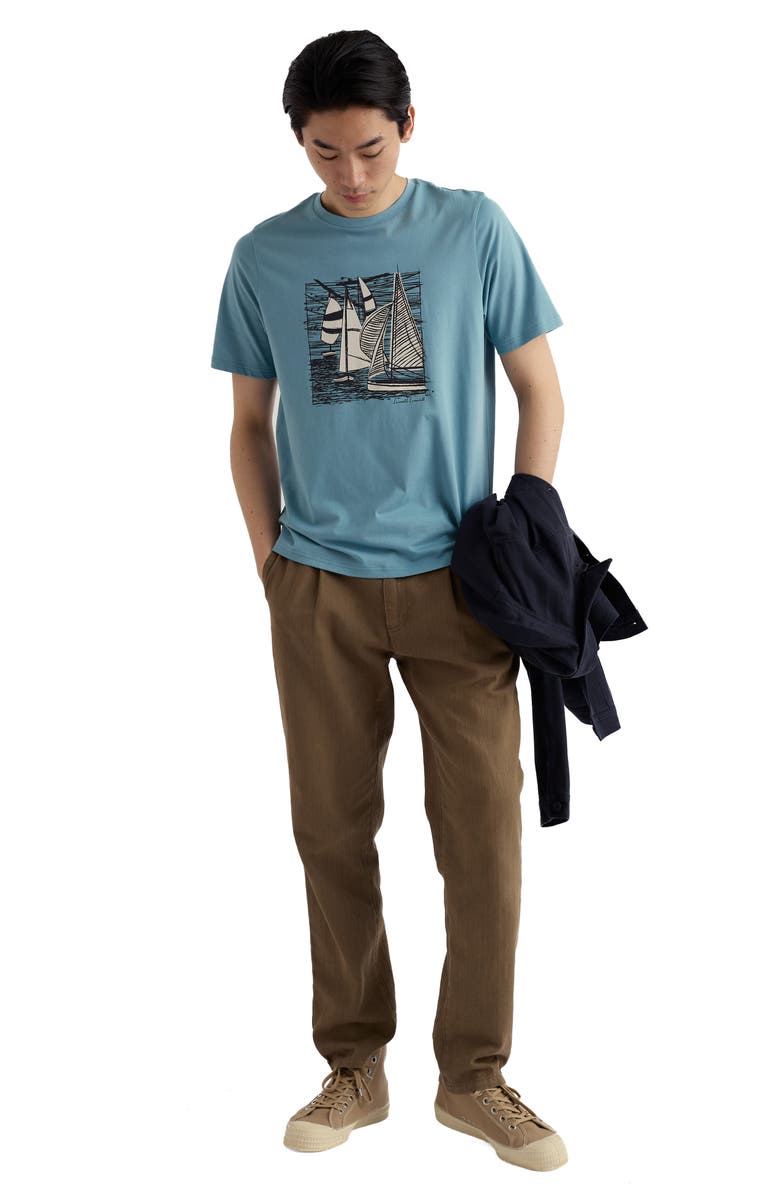 Seasalt Cornwall Midwatch Organic Cotton Graphic T-Shirt, Alternate, color, Coverack Boats Enamel
