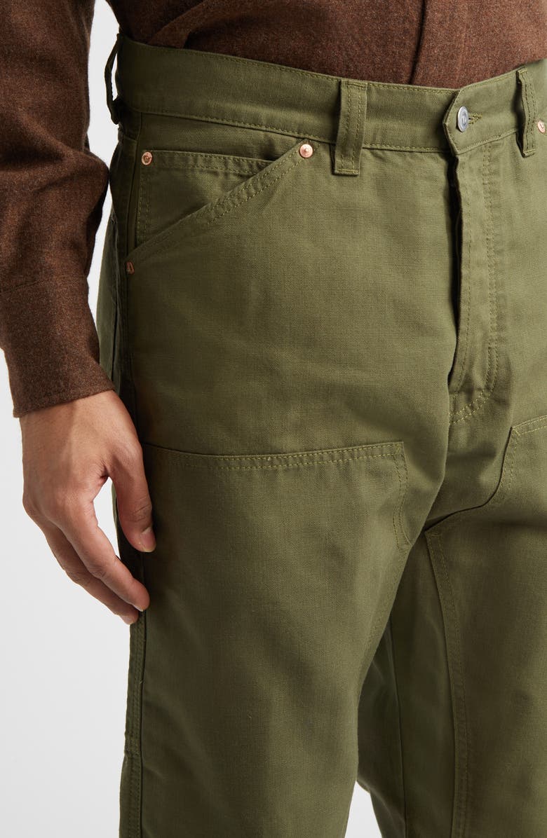 Drake
s Cotton Canvas Carpenter Pants, Alternate, color, Olive Drab