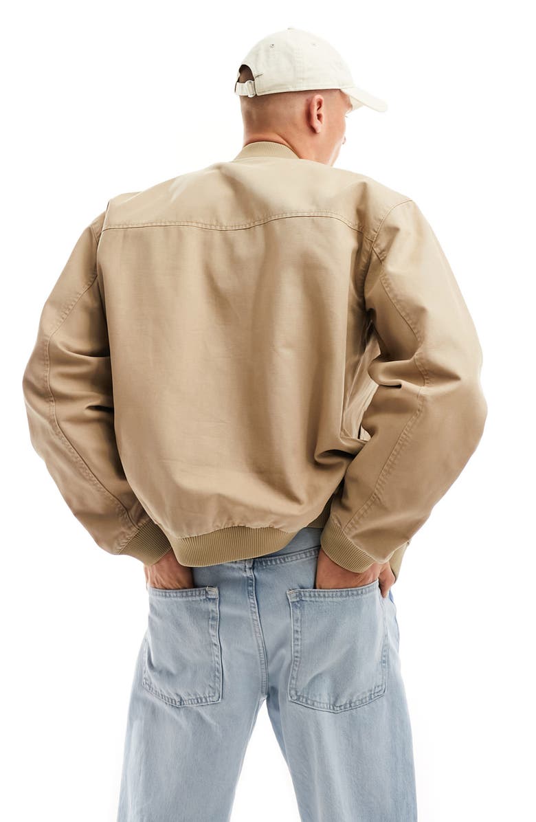 ASOS DESIGN Oversize Twill Bomber Jacket, Alternate, color,