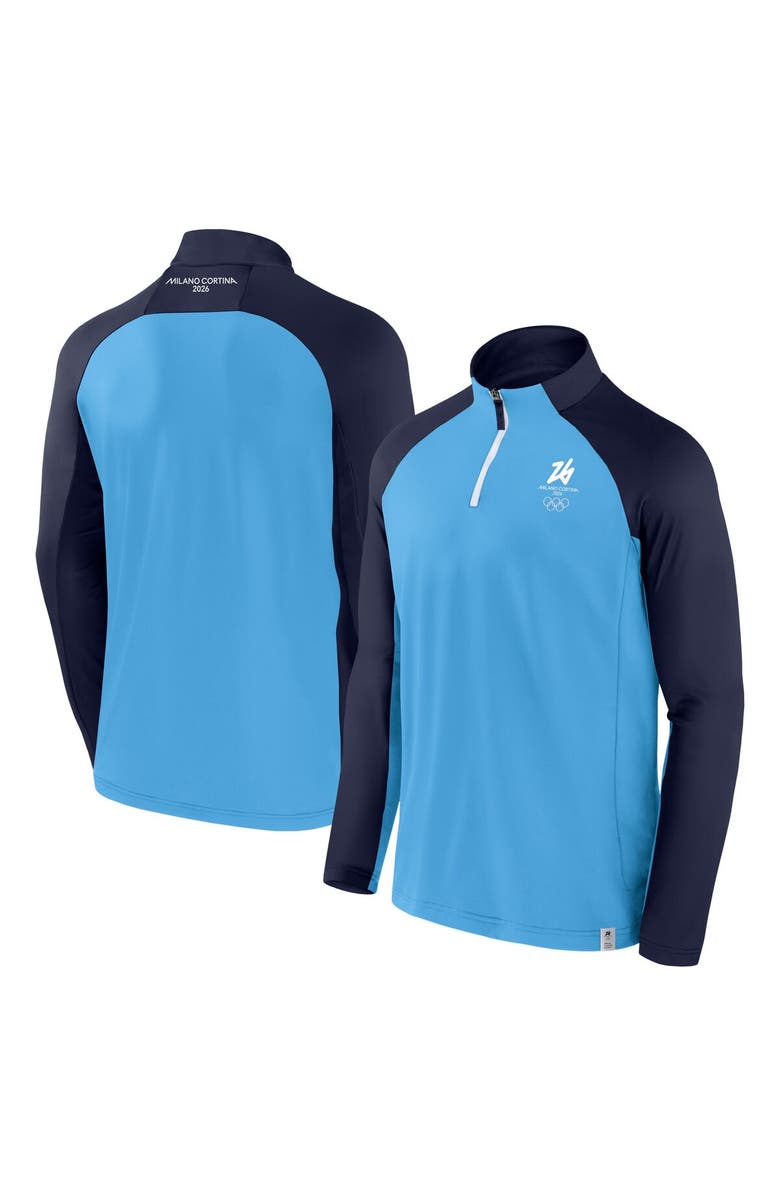FANATICS Men's Fanatics Blue Milano Cortina 2026 Winter Olympics Raglan Quarter-Zip Jacket, Main, color, Blue