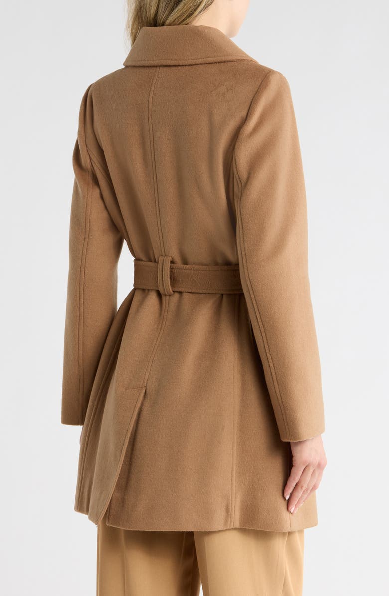 Michael Kors Full Zip Wool Blend Long Coat, Alternate, color, Dark Camel