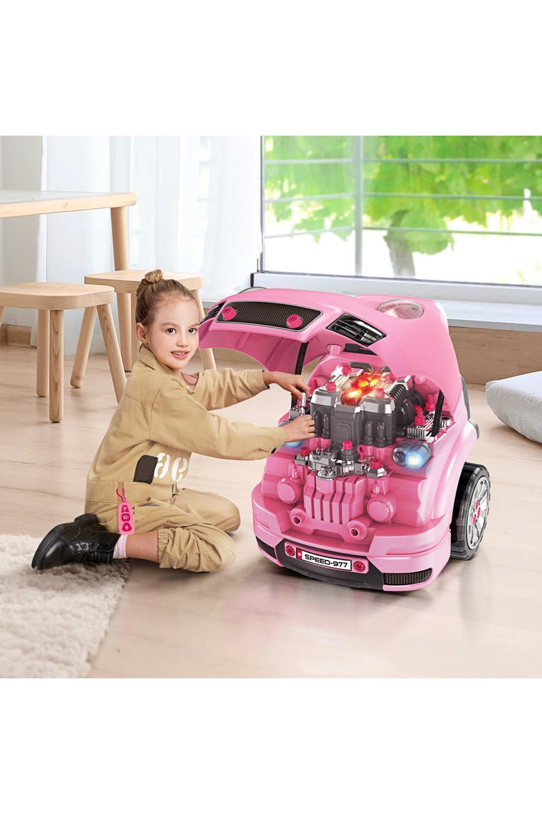 Mechanic Kids Truck Engine Toy Set, Alternate, color, Pink