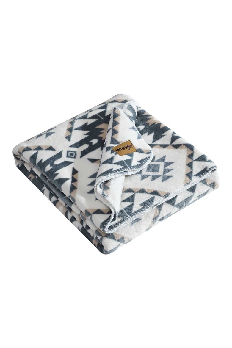 Dakota Reversible Faux Shearling Throw Blanket, Main, color, GREY