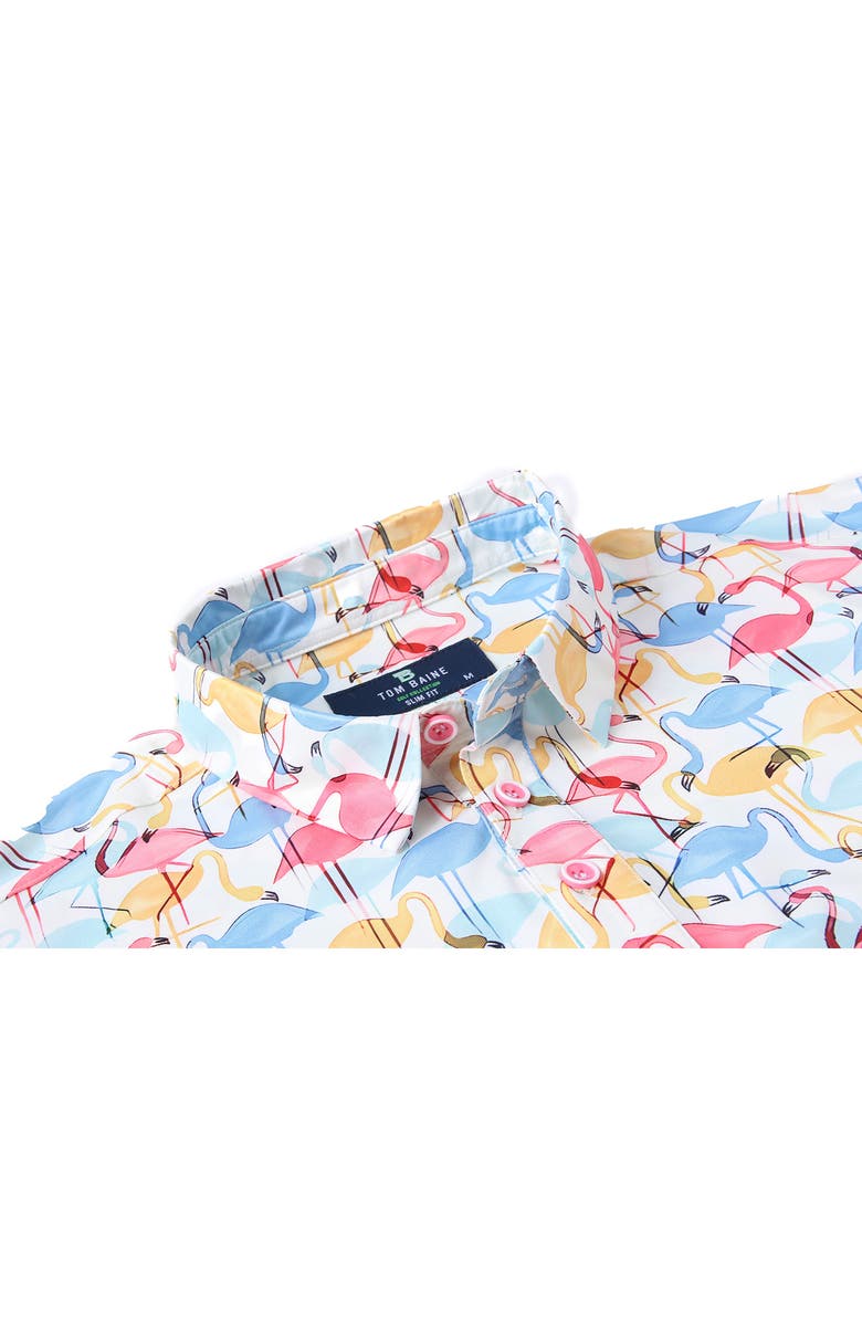 TOM BAINE Patterned Slim Fit Performance Golf Polo, Alternate, color, Beige