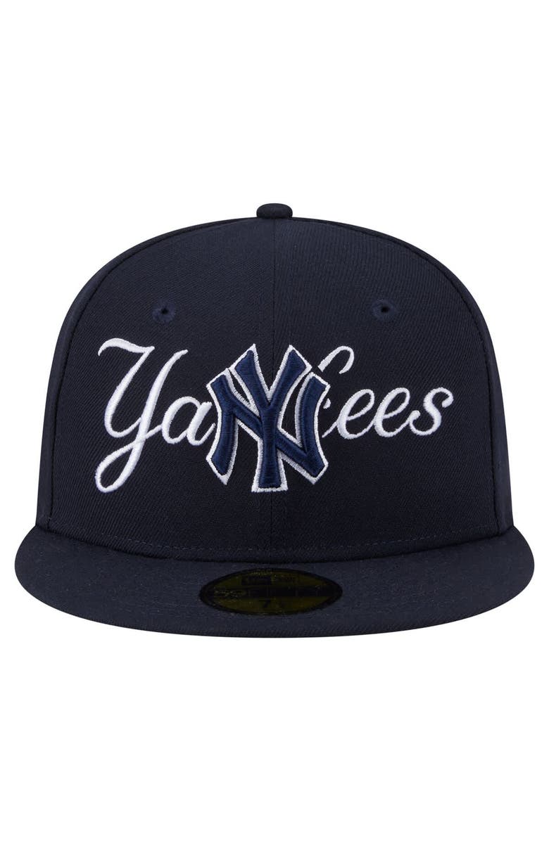 New Era Men's New Era Navy New York Yankees Overlap 59FIFTY Fitted Hat, Alternate, color, Navy