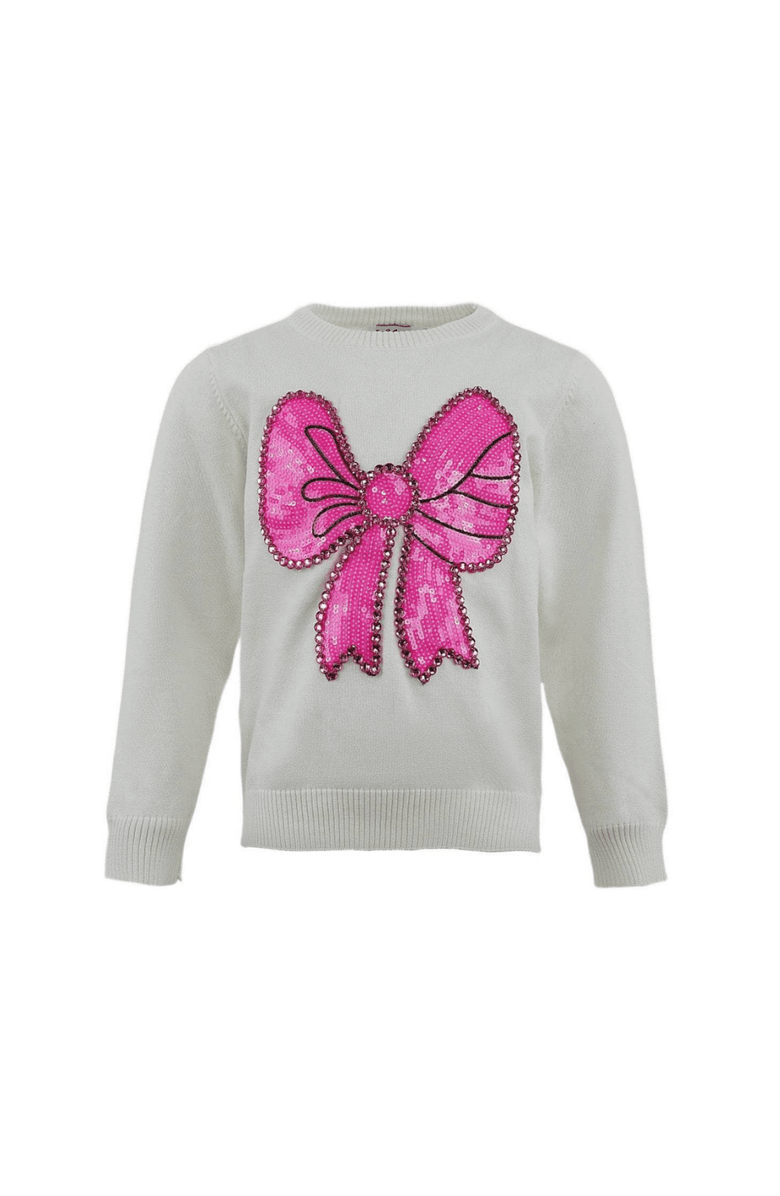 Lola + The Boys Pinky Big Bow Sweater, Main, color, 