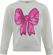 Lola + The Boys Pinky Big Bow Sweater