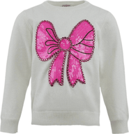 Lola + The Boys Pinky Big Bow Sweater