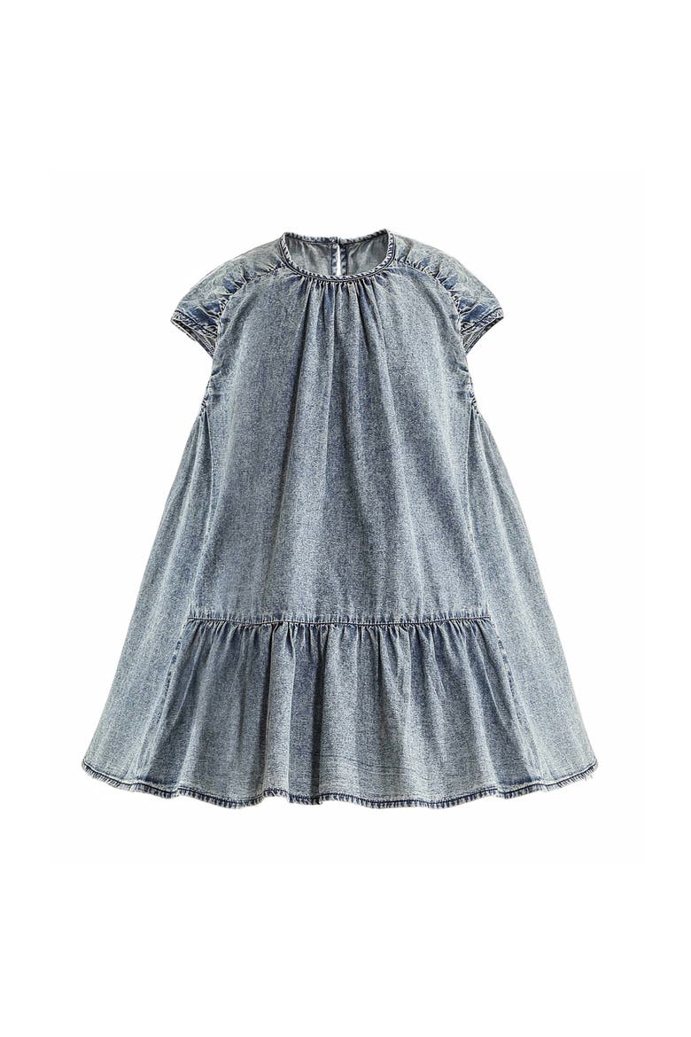 Denim Tiered Dress, Main, color, Blue