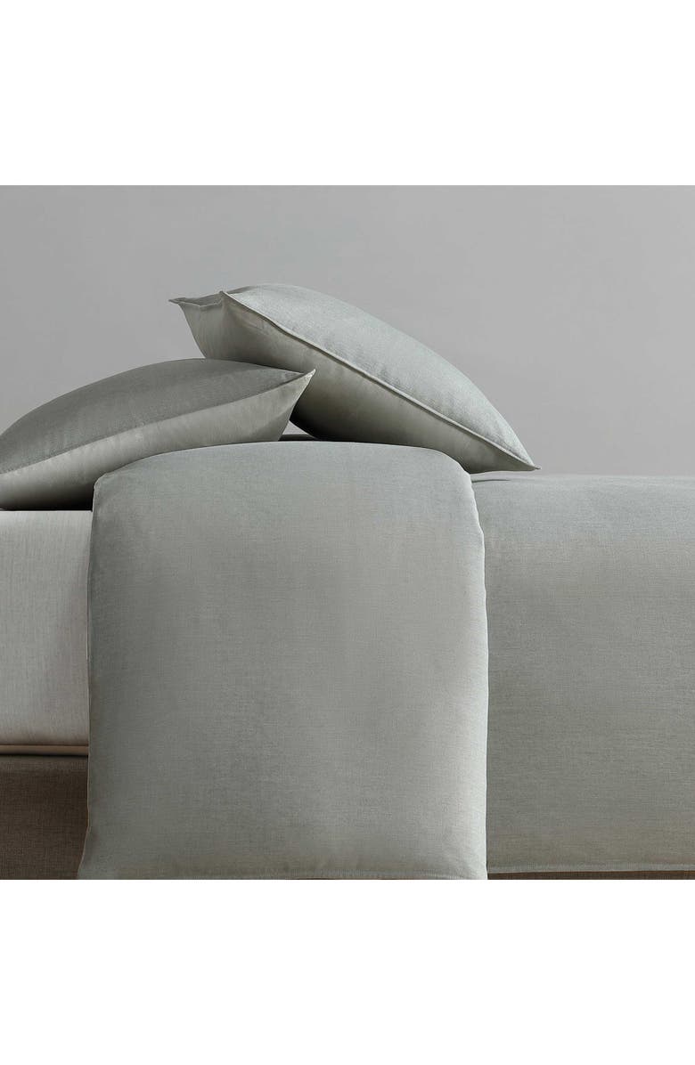 Calvin Klein Contrast Weave Duvet Cover & Shams Set, Alternate, color, Light / Medium Green