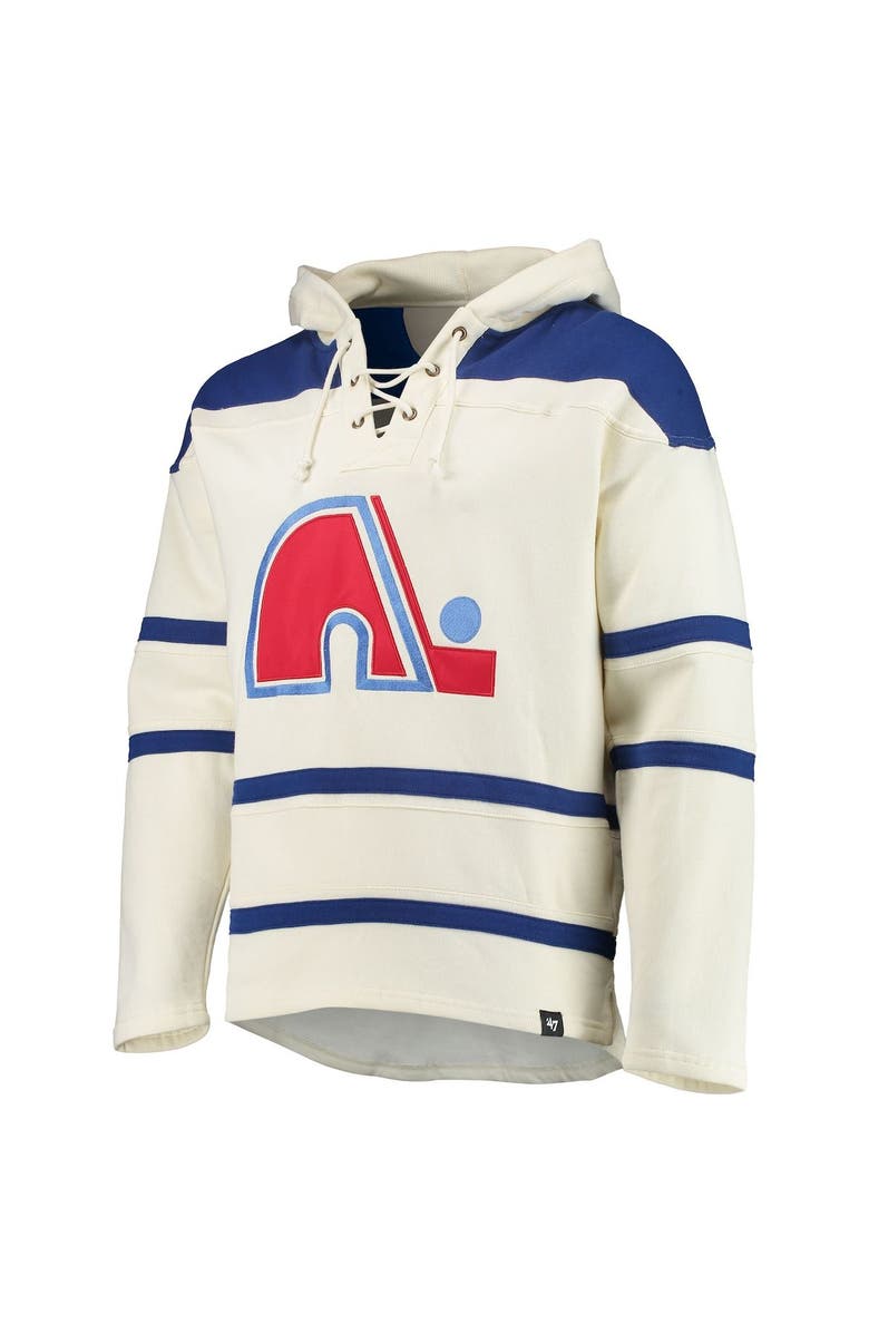 '47 Men's '47 Cream Quebec Nordiques Superior Lacer Team Pullover Hoodie, Alternate, color, 