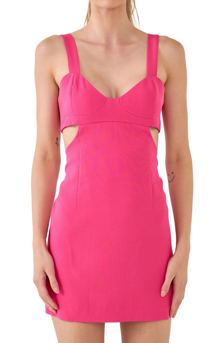 Endless Rose Cutout Body-Con Minidress, Alternate, color, Fuchsia
