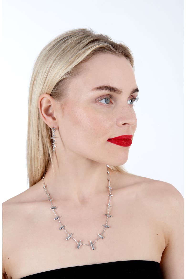 Shard Station Necklace, Alternate, color, Sterling Silver