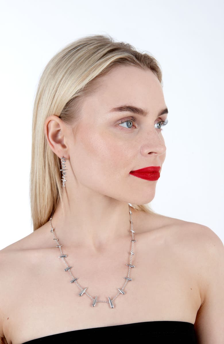 Lucy Quartermaine Shard Station Necklace, Alternate, color, Sterling Silver