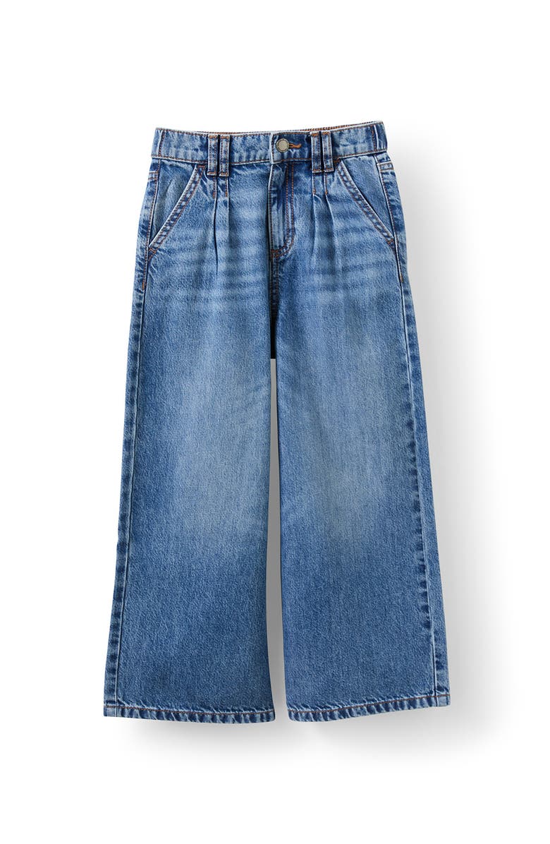 Cotton On Kids Kid's Pleat Front Relaxed Denim Jean, Main, color, Blue Haven Mid Blue