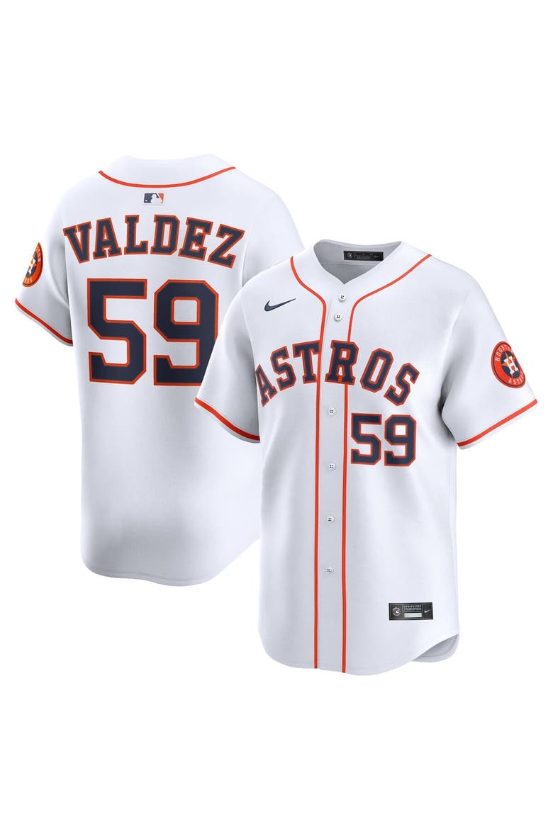 Men's Nike Framber Valdez White Houston Astros Home Limited Player Jersey, Alternate, color, White
