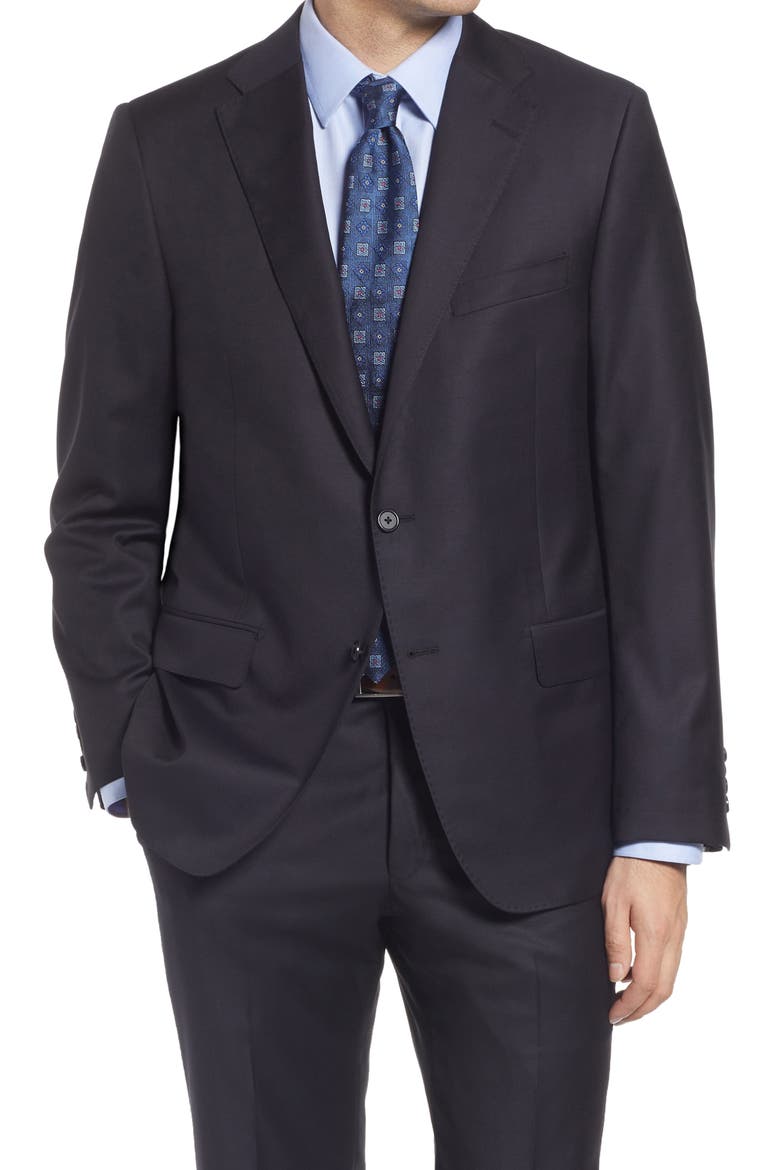 Infinity Classic Fit Solid Wool Suit, Alternate, color, NAVY