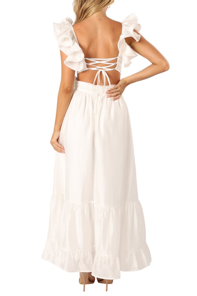 Josey Ruffle Dress, Alternate, color, WHITE