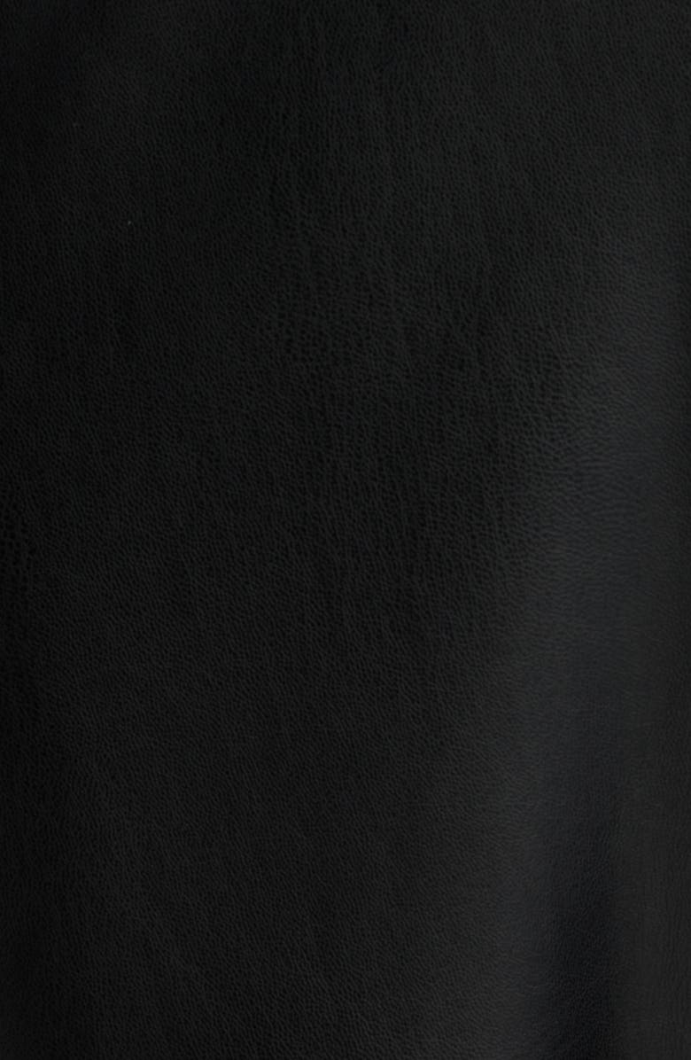 bebe Sleeveless Faux Leather Jumpsuit, Alternate, color, Black