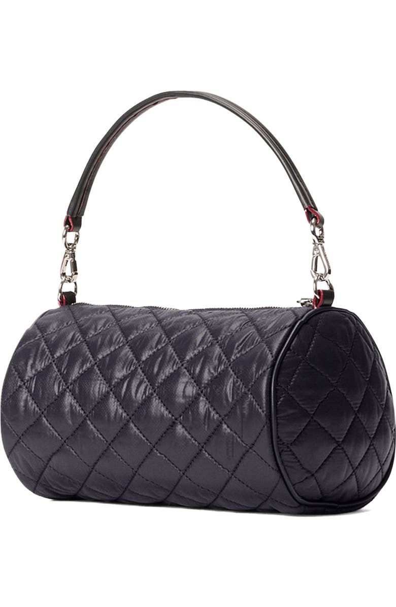 MZ Wallace Crosby Quilted Nylon Barrel Crossbody Bag, Alternate, color, Black