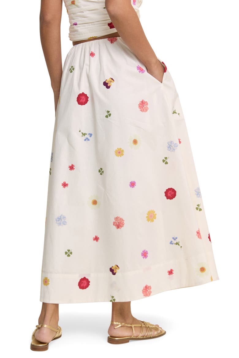 Kitty Floral Maxi Skirt, Alternate, color, WHITE