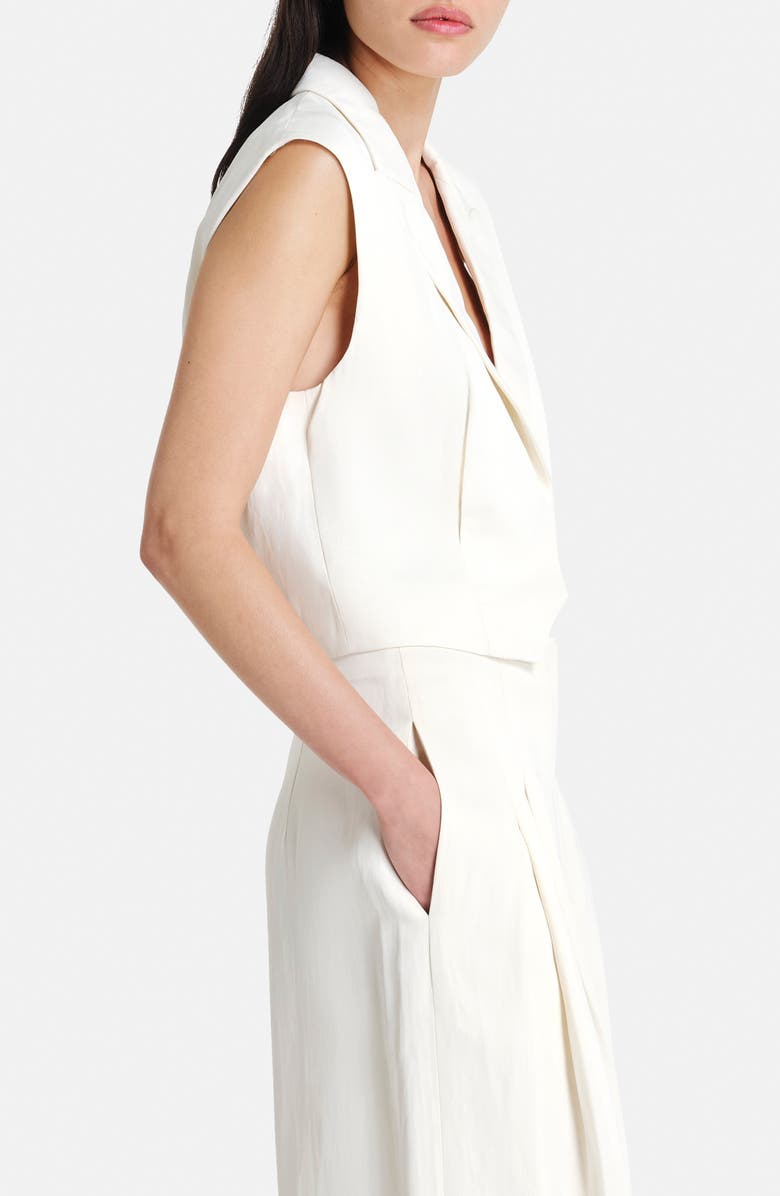 TWP Katie Crop Vest, Alternate, color, Bone