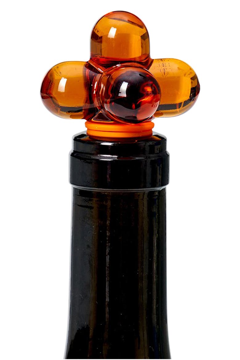 Hobnob Glass Bottle Stopper, Alternate, color, AMBER