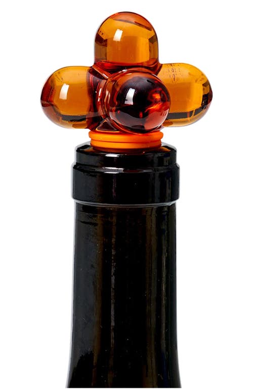 Areaware Hobnob Glass Bottle Stopper In Orange