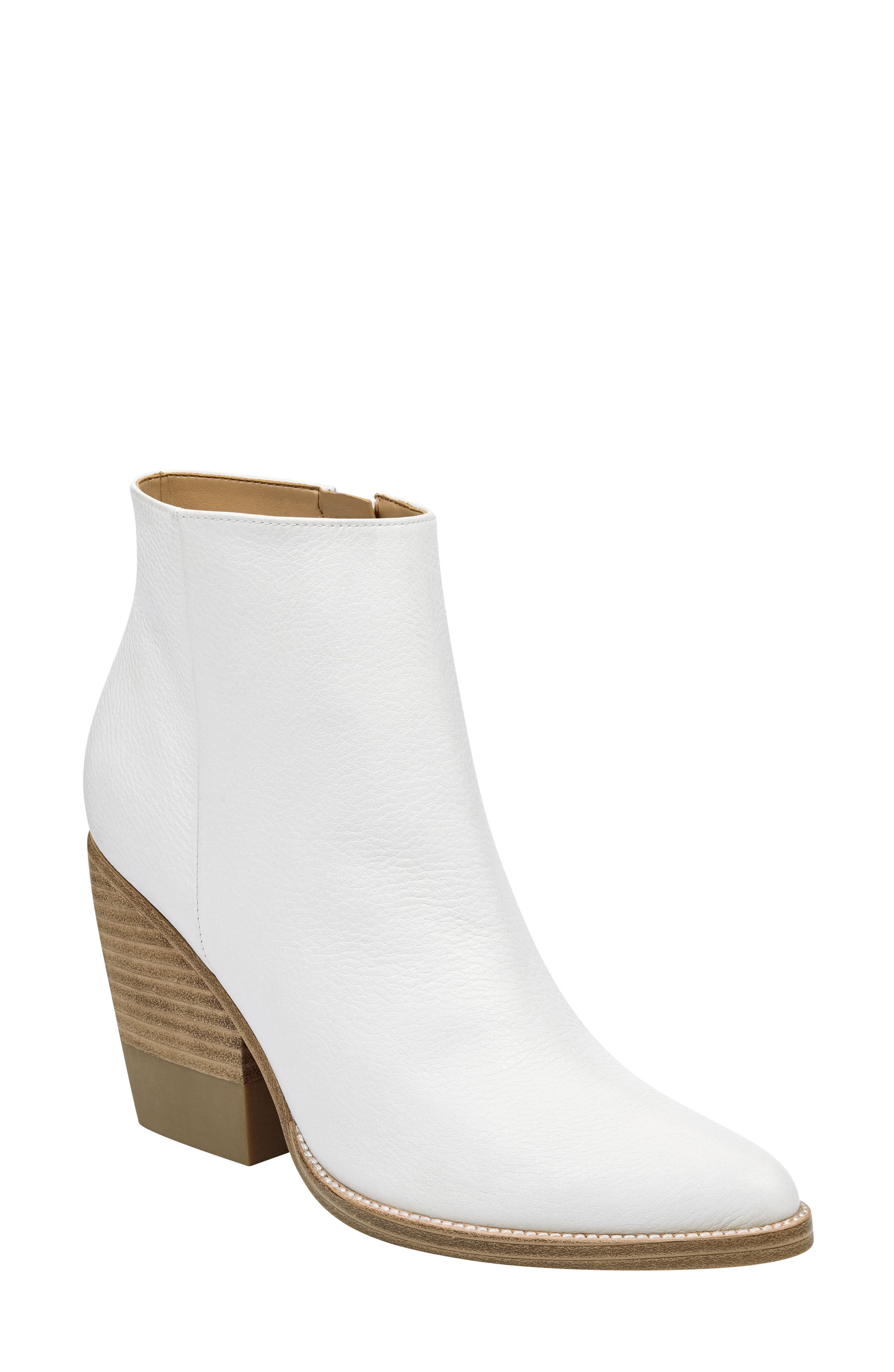 Bellen Bootie, Main, color, WHITE LEATHER