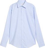 Nordstrom Trim Fit Check Premium Non Iron Cotton Dress Shirt