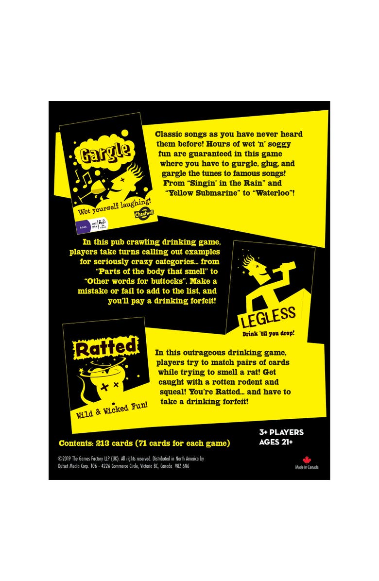 Outset Drunkish 3In1 Drinking Games, 3+ Players, Alternate, color, Multicolored