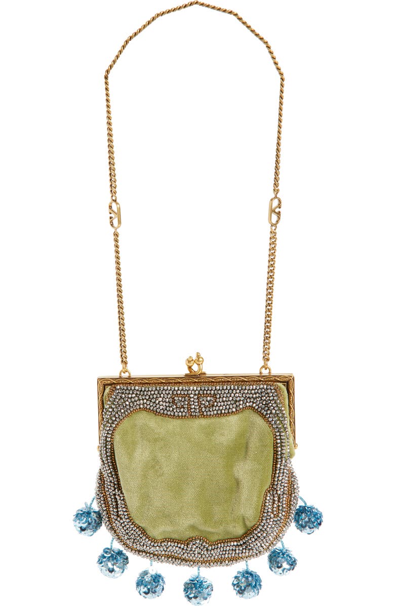 Valentino Garavani Nellcôte Fairy Tales Beaded Minaudiere, Alternate, color, Cactus Green/ Multi