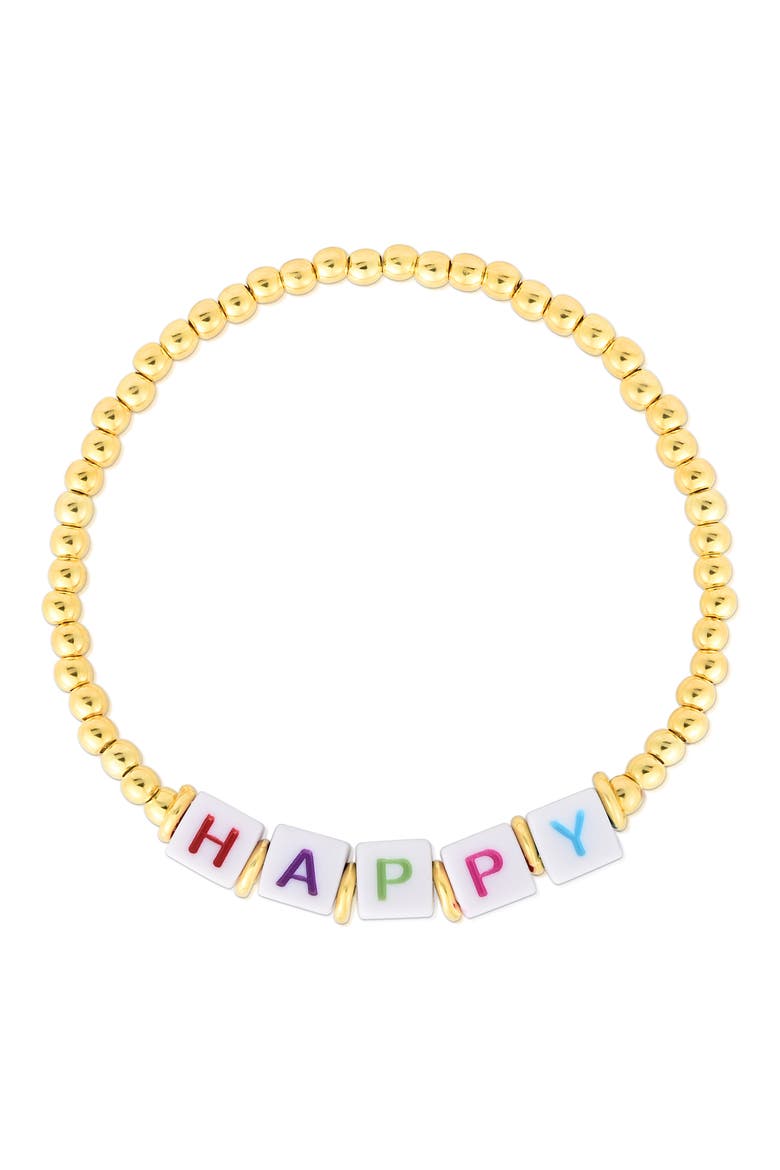 Happy Stretch Beaded Bracelet, Main, color, GOLD MULTI