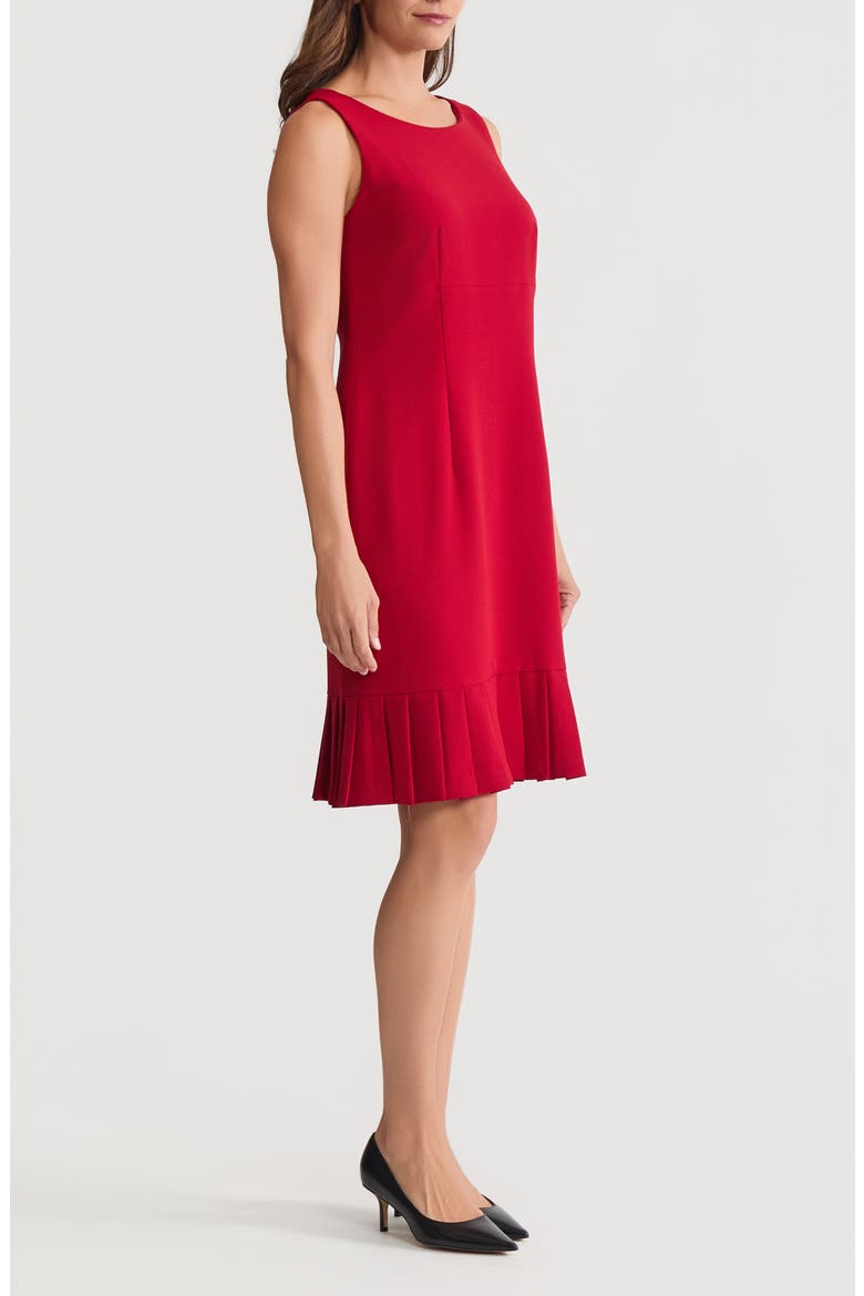 Pleat Hem Sleeveless Sheath Dress, Alternate, color, FIRE RED