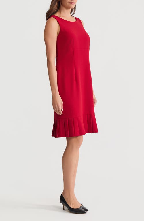 Kasper Pleat Hem Sleeveless Sheath Dress In Red
