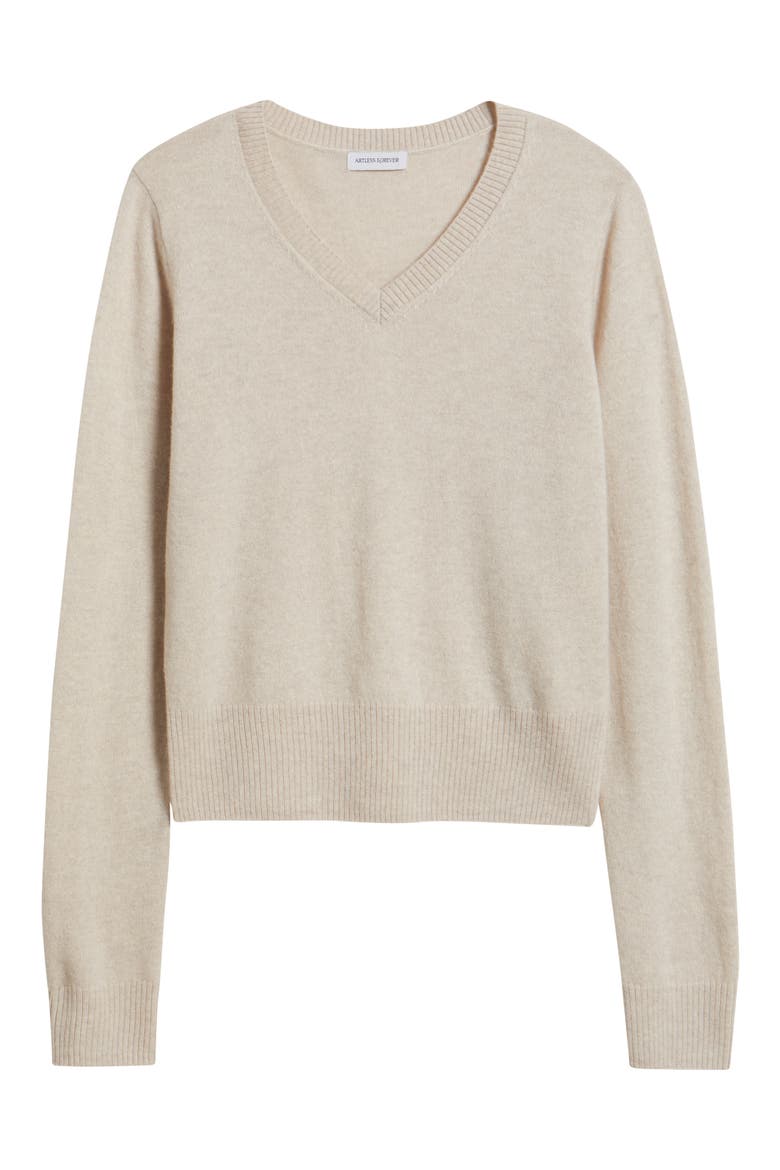 Tove V-Neck Wool & Cashmere Sweater, Main, color, STONE