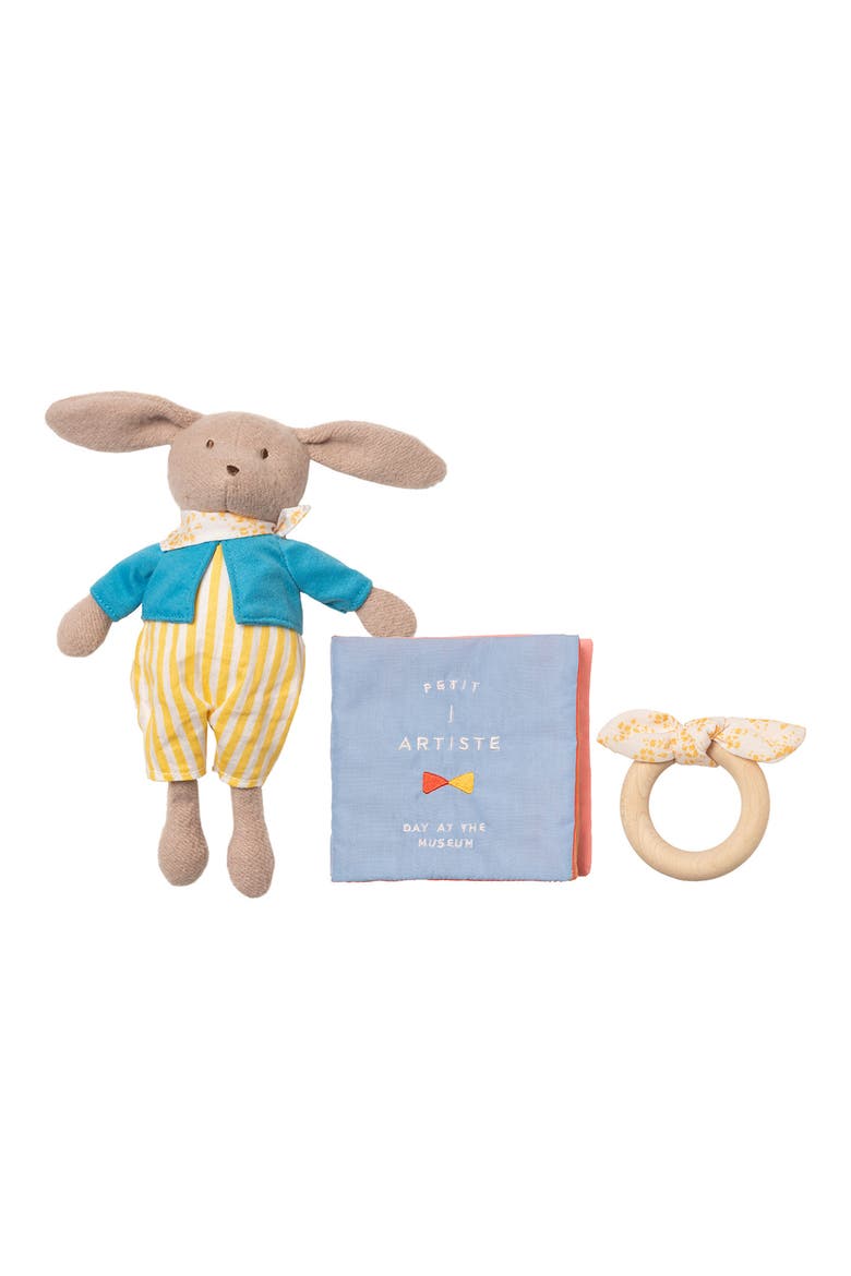 Day at the Museum Stuffed Animal, Fabric Book & Teether Set, Main, color, MULTICOLORED