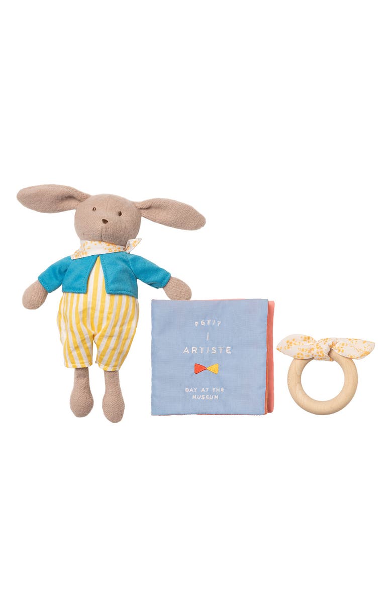 Manhattan Toy Day at the Museum Stuffed Animal, Fabric Book & Teether Set, Main, color, 