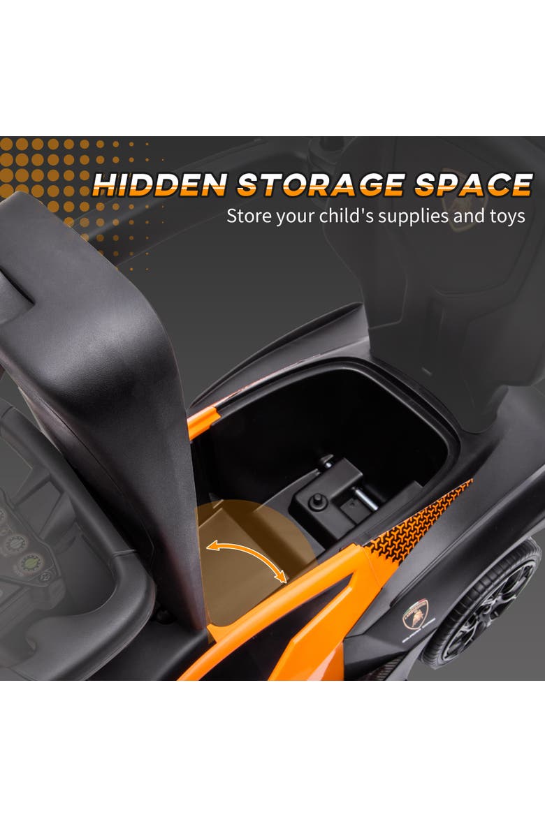 2-in-1 Kids Push Car with Horn, Engine Sound, Steering Wheel, Alternate, color, Orange