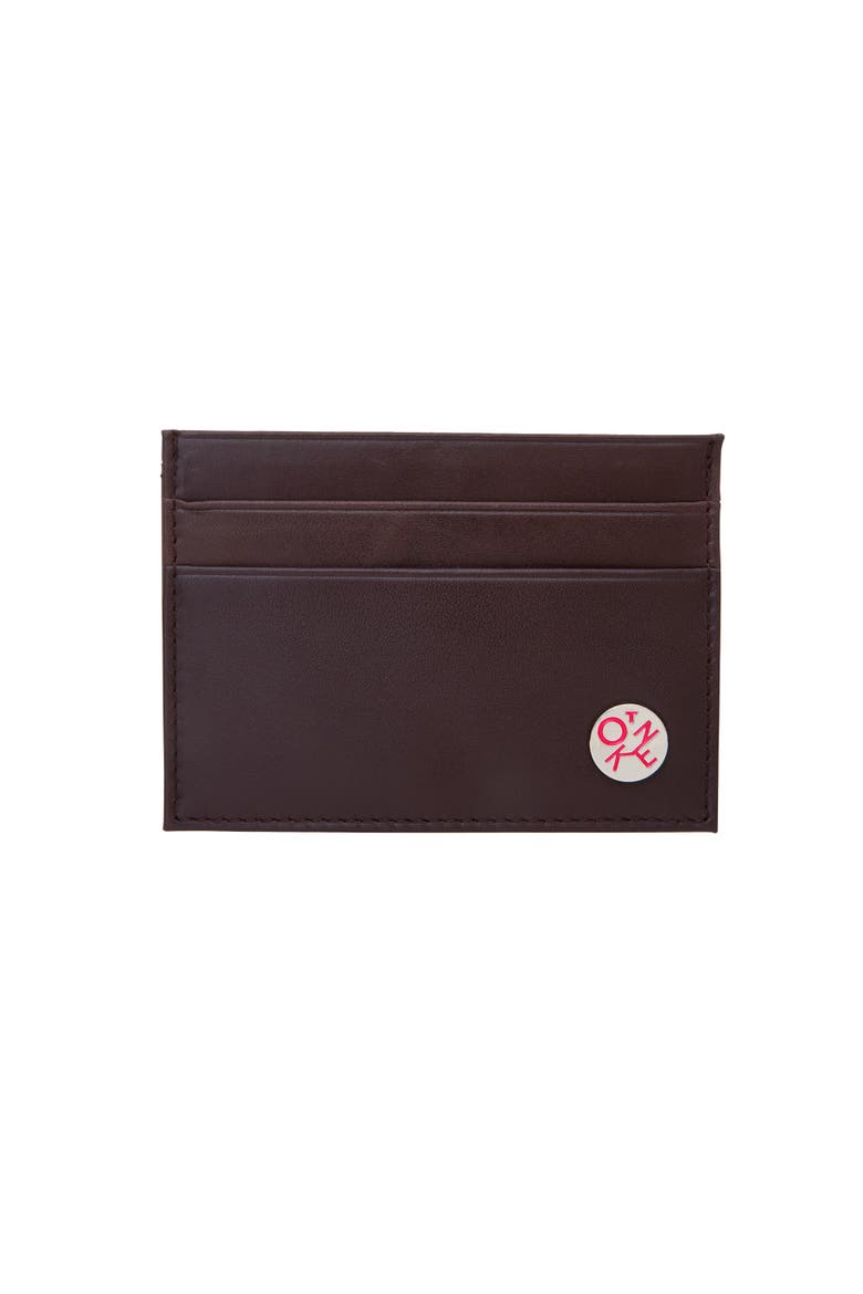 Clark Leather Card Case, Main, color, Dark Brown