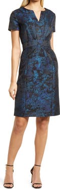 Shani Jacquard Bow Sheath Cocktail Dress