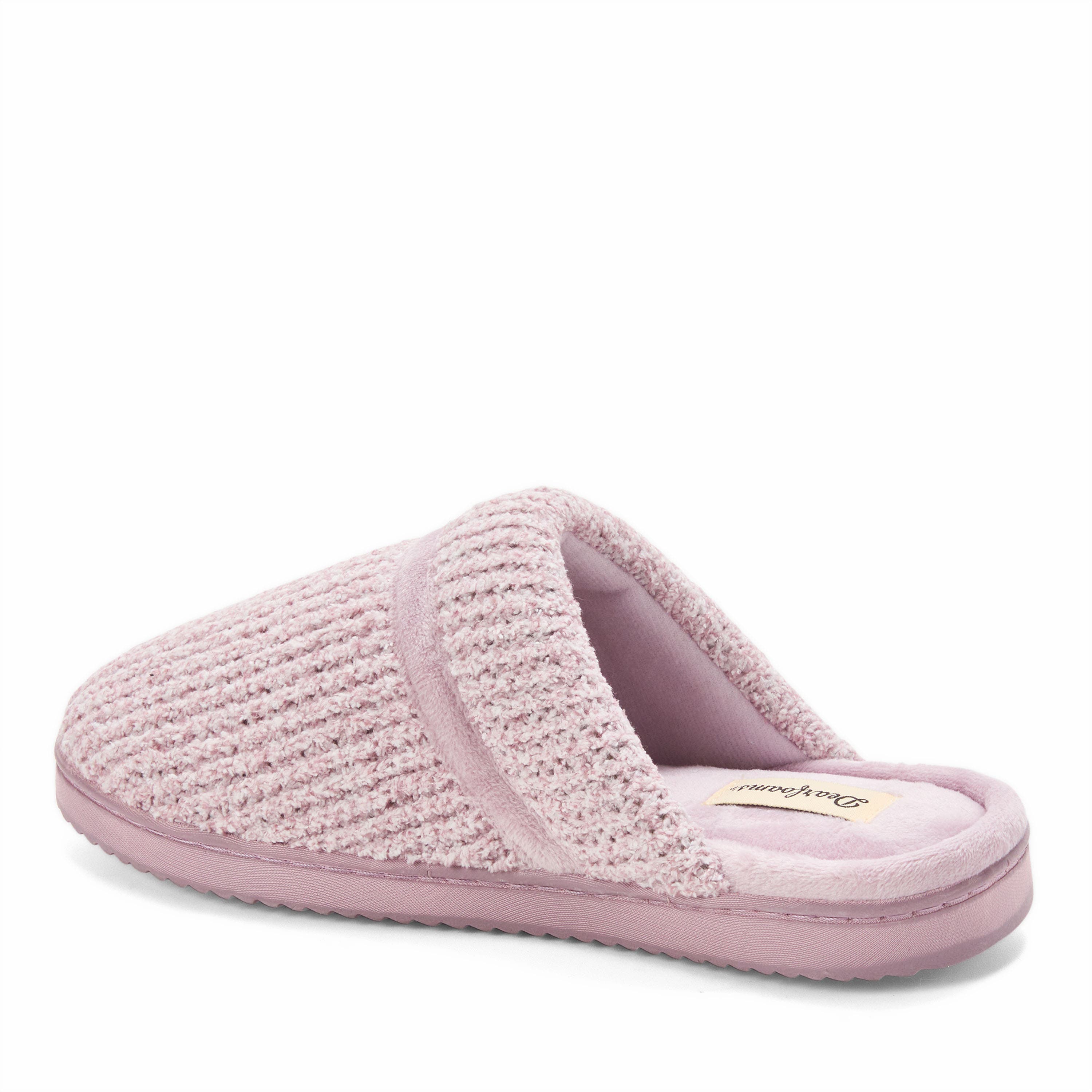 DEARFOAMS Serena Marled Chenille Scuff House Slipper, Alternate, color, Frosted Plum