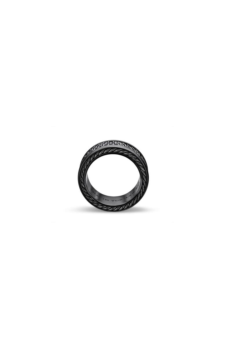 Streamline® 3-Row Titanium Band with Pavé Black Diamonds, Alternate, color, BLACK TITANIUM/ BLACK DIAMOND