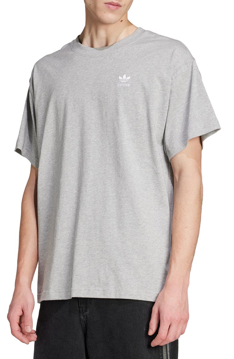 adidas Trefoil Essentials Oversize Cotton T-Shirt, Main, color, Medium Grey Heather/ White