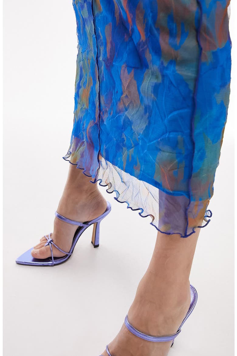 Abstract Print Mesh Midi Skirt, Alternate, color, MEDIUM BLUE