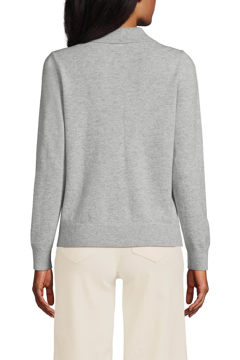 Cashmere Johnny Collar Sweater, Alternate, color, Light Gray Heather