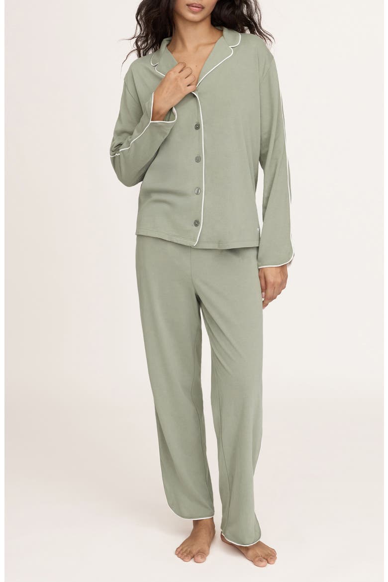 Margaux Lightweight Pima Cotton Pajamas, Main, color, GREEN