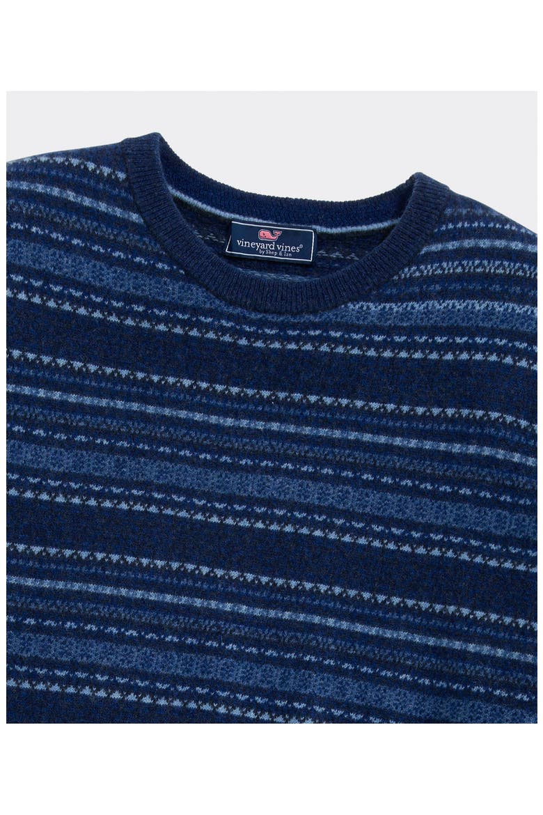 Fair Isle Merino Wool Crewneck Sweater, Alternate, color, NAUTICAL NAVY