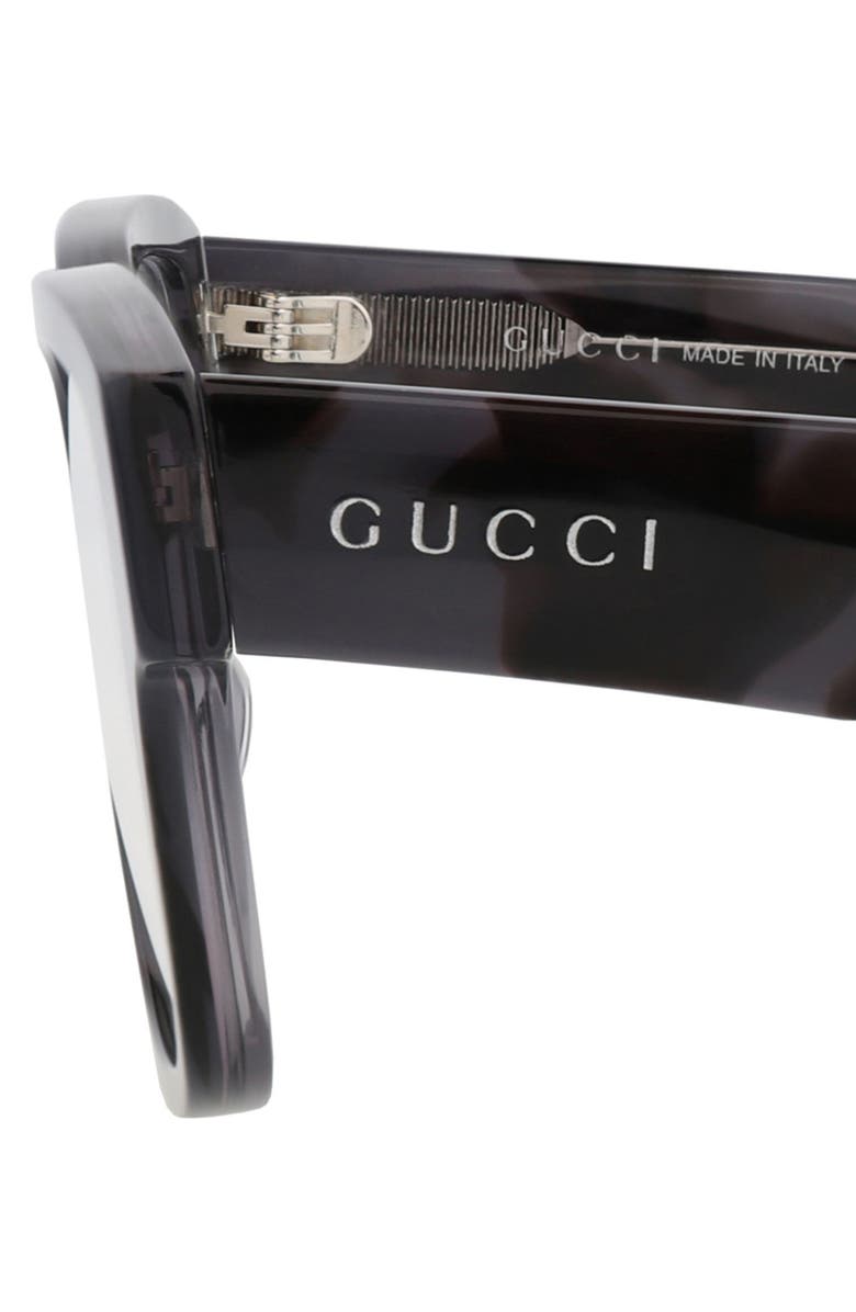 Gucci 52mm Rectangular Sunglasses, Alternate, color, Grey Grey Transparent