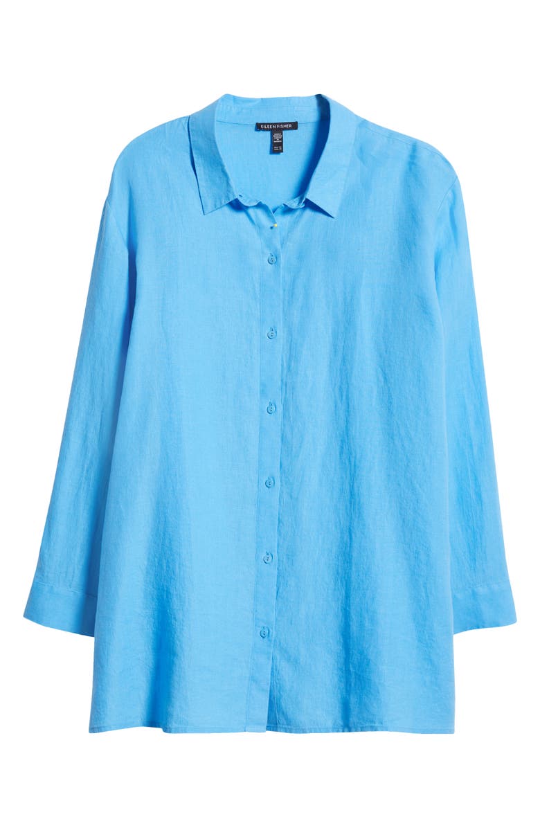 Eileen Fisher Classic Collar Organic Linen Shirt, Alternate, color, 